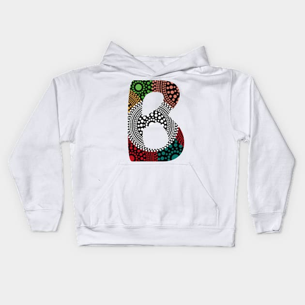 B Aboriginal Art Kids Hoodie by Food in a Can